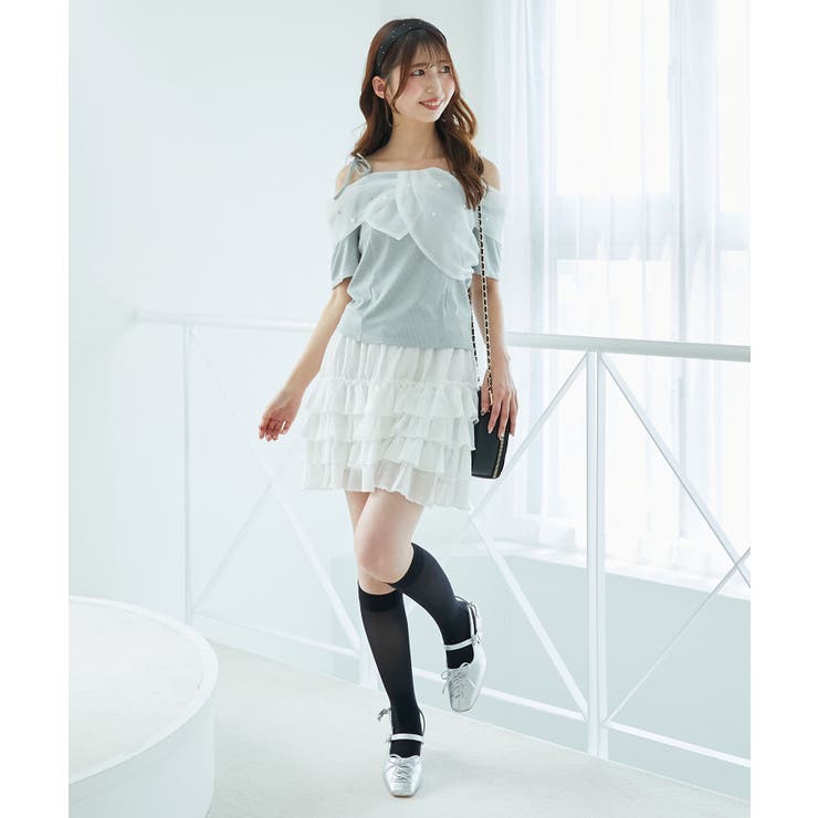 キラキラビジューオフショルトップス | MAJESTIC LEGON  | 詳細画像10 