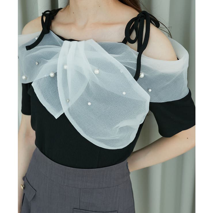 キラキラビジューオフショルトップス | MAJESTIC LEGON  | 詳細画像21 