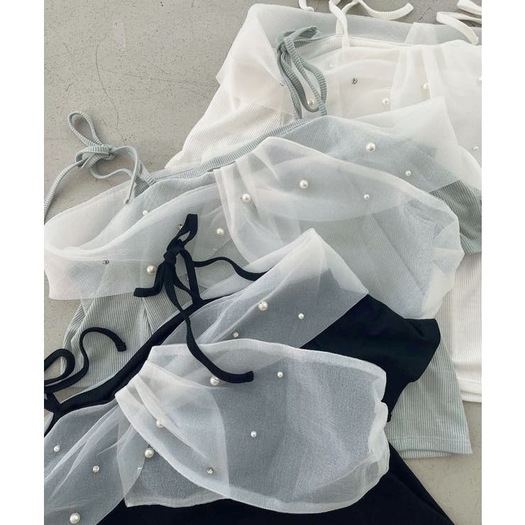 キラキラビジューオフショルトップス | MAJESTIC LEGON  | 詳細画像23 