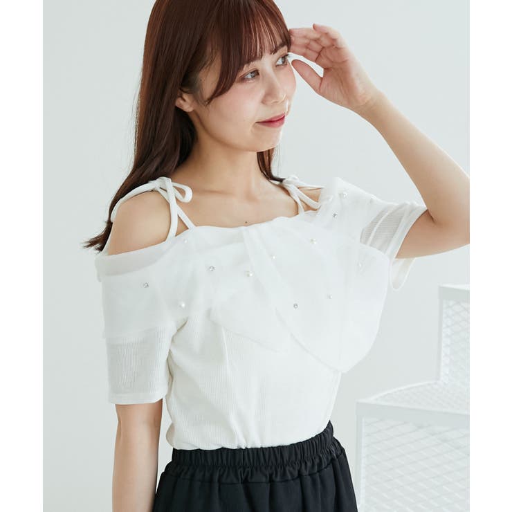 キラキラビジューオフショルトップス | MAJESTIC LEGON  | 詳細画像6 