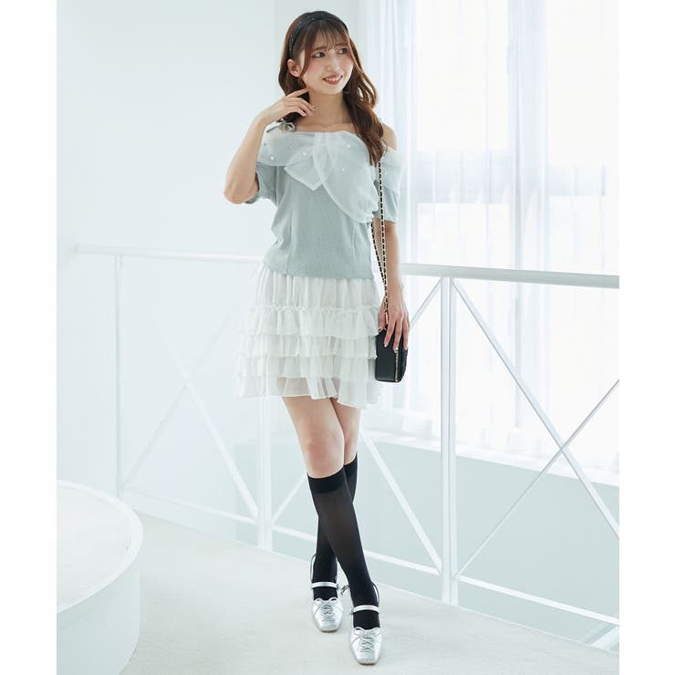 キラキラビジューオフショルトップス | MAJESTIC LEGON  | 詳細画像9 