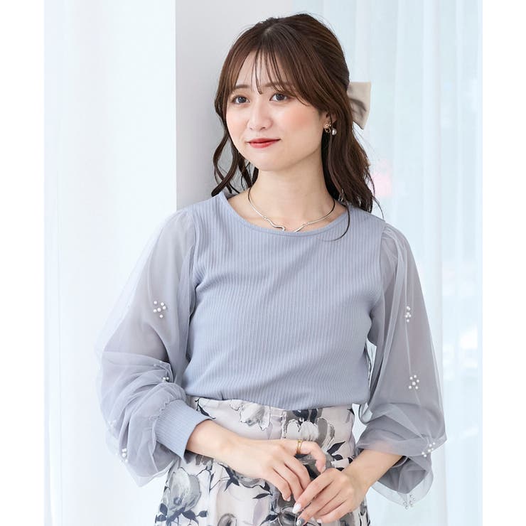 パールチュールスリーブ長袖トップス | MAJESTIC LEGON  | 詳細画像12 