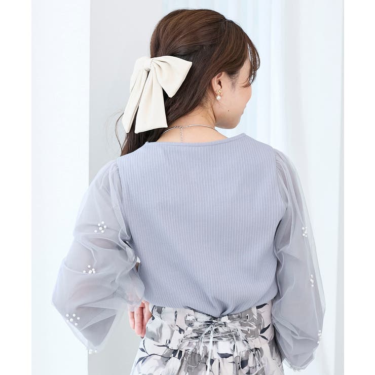 パールチュールスリーブ長袖トップス | MAJESTIC LEGON  | 詳細画像14 