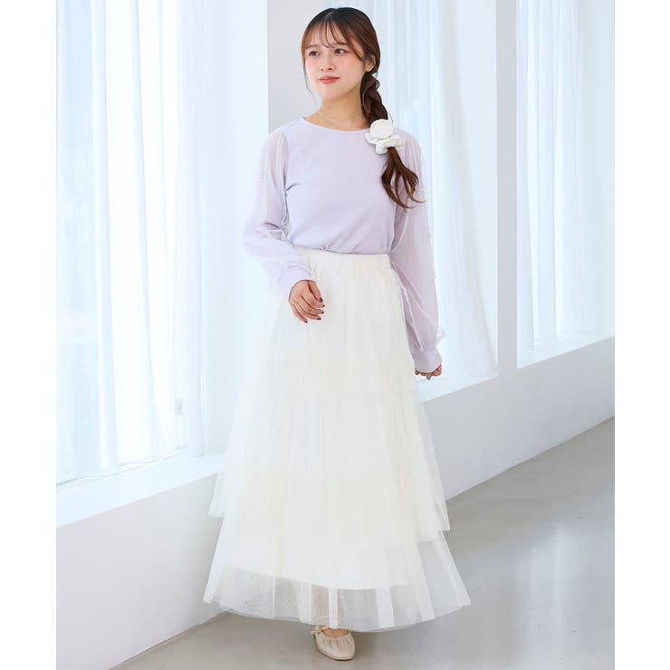 パールチュールスリーブ長袖トップス | MAJESTIC LEGON  | 詳細画像16 