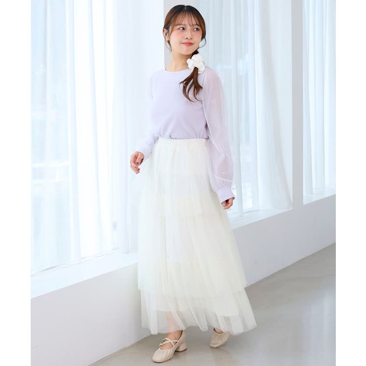 パールチュールスリーブ長袖トップス | MAJESTIC LEGON  | 詳細画像17 