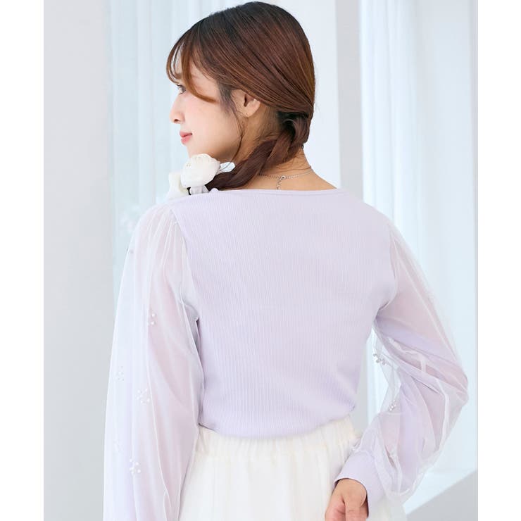 パールチュールスリーブ長袖トップス | MAJESTIC LEGON  | 詳細画像21 