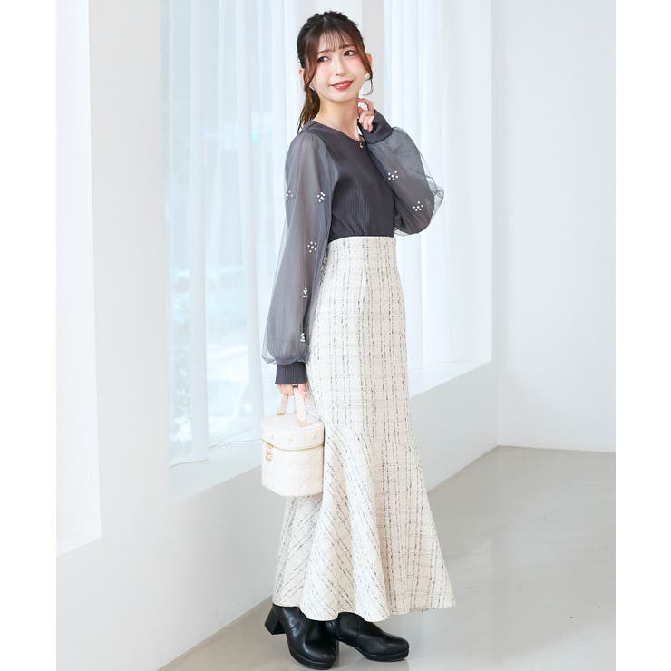 パールチュールスリーブ長袖トップス | MAJESTIC LEGON  | 詳細画像24 