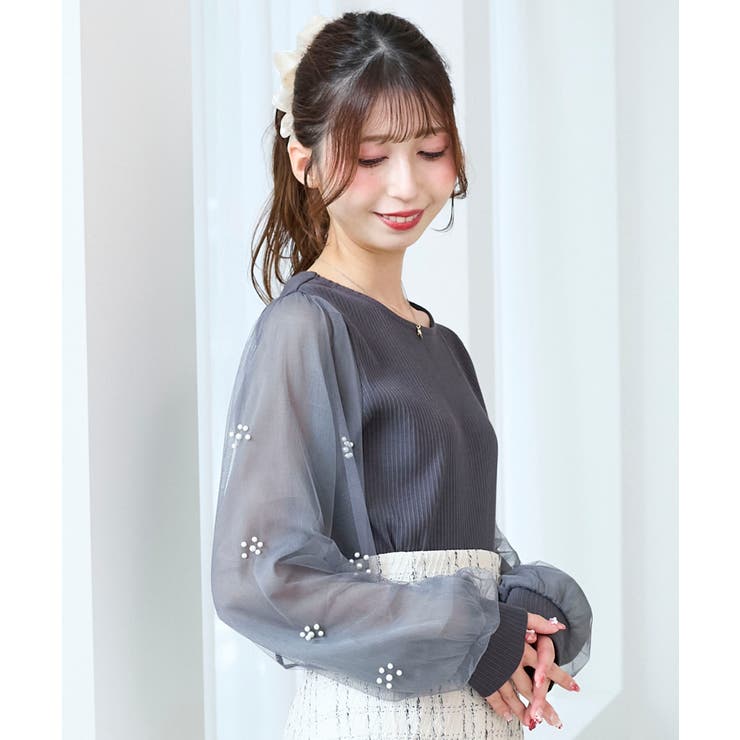 パールチュールスリーブ長袖トップス | MAJESTIC LEGON  | 詳細画像27 