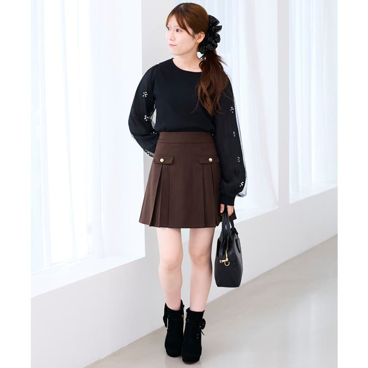 パールチュールスリーブ長袖トップス | MAJESTIC LEGON  | 詳細画像30 