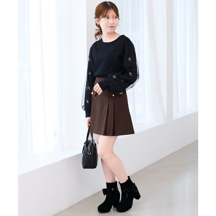 パールチュールスリーブ長袖トップス | MAJESTIC LEGON  | 詳細画像31 