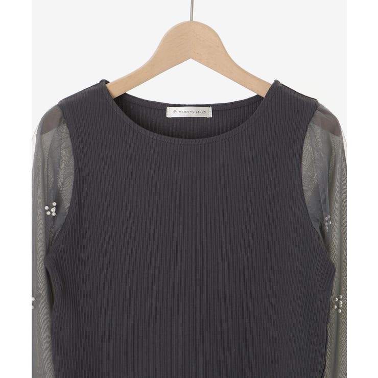 パールチュールスリーブ長袖トップス | MAJESTIC LEGON  | 詳細画像42 