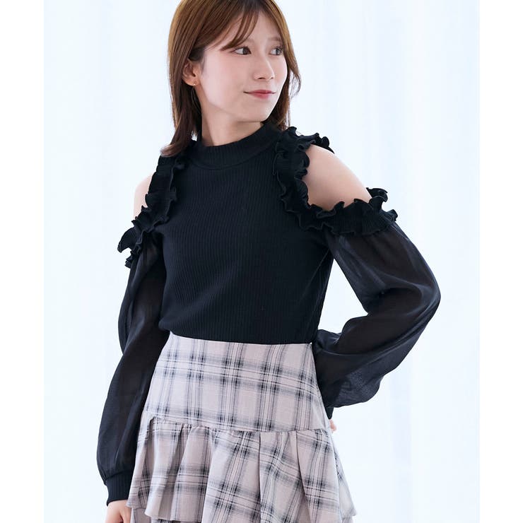 オープンショルダーフリルカットトップス | MAJESTIC LEGON  | 詳細画像20 