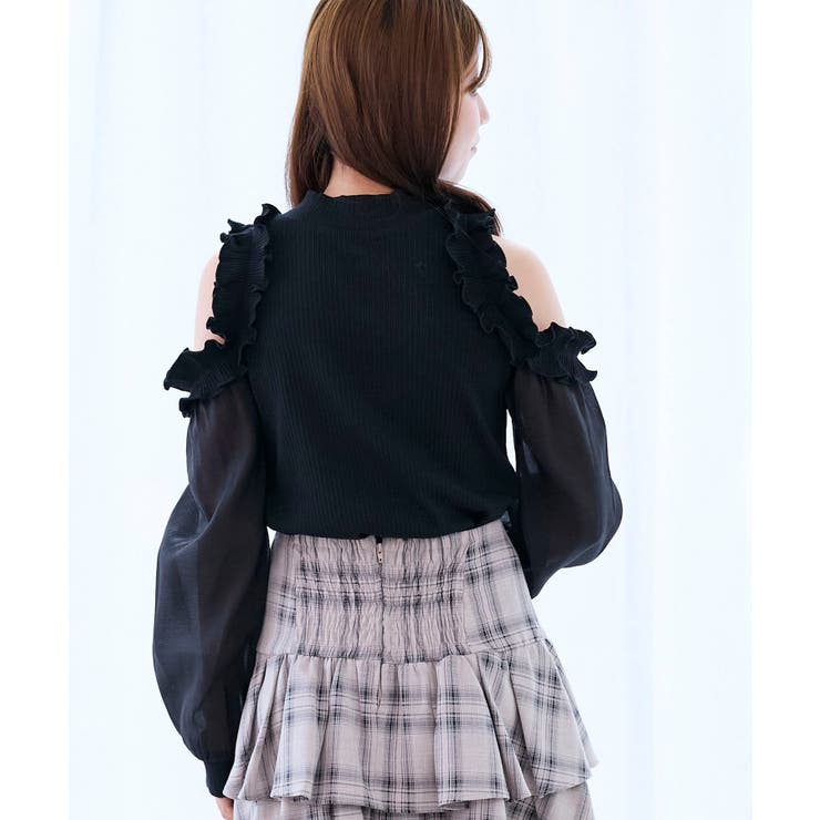 オープンショルダーフリルカットトップス | MAJESTIC LEGON  | 詳細画像21 