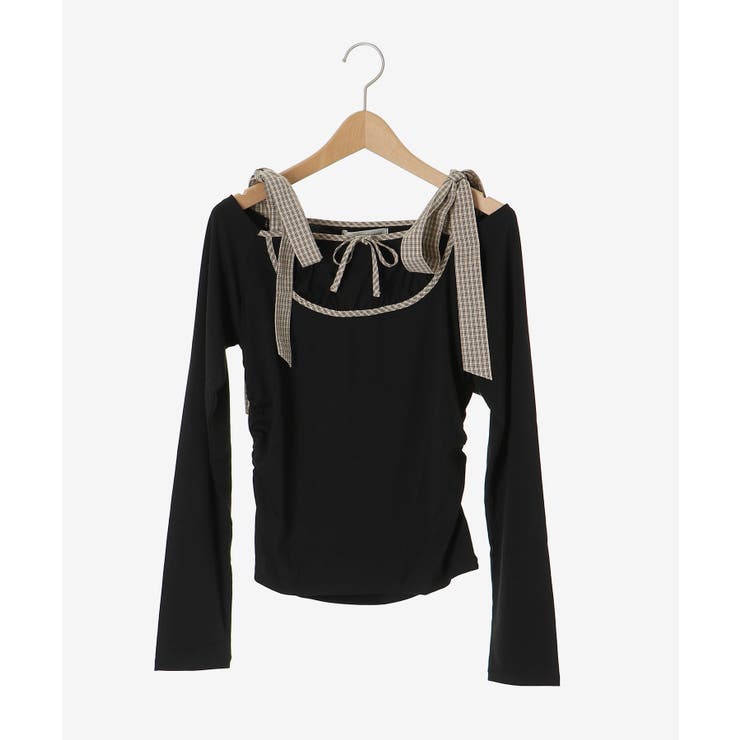 肩リボンチェックバイカラートップス | MAJESTIC LEGON  | 詳細画像17 