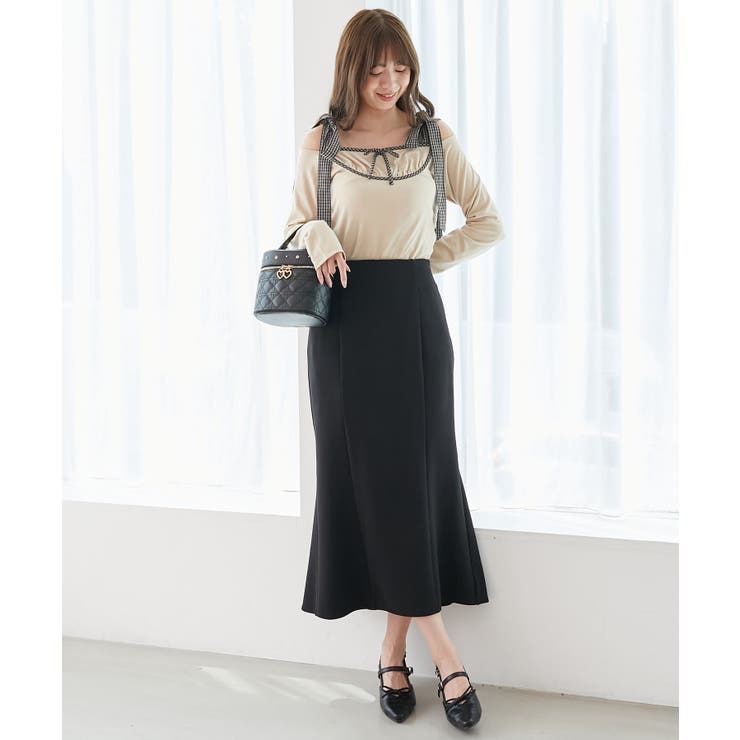 肩リボンチェックバイカラートップス | MAJESTIC LEGON  | 詳細画像2 