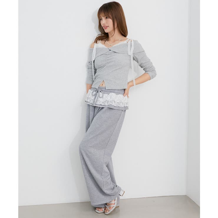 肩リボンレースドッキングトップス | MAJESTIC LEGON  | 詳細画像10 