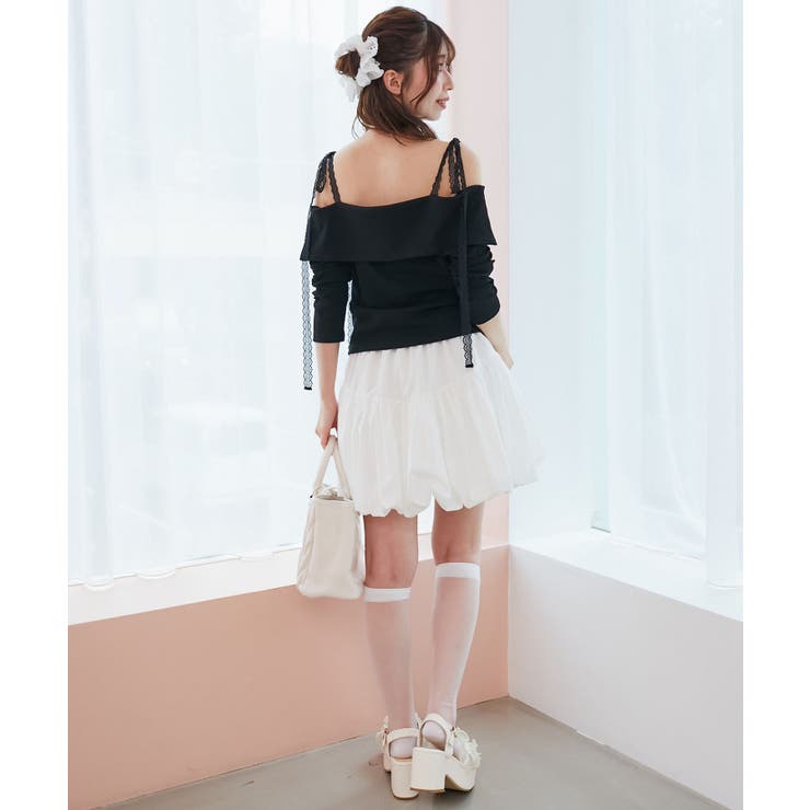 肩リボンレースドッキングトップス | MAJESTIC LEGON  | 詳細画像18 