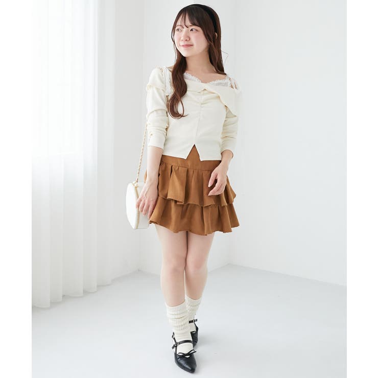 肩リボンレースドッキングトップス | MAJESTIC LEGON  | 詳細画像2 