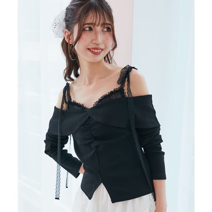 肩リボンレースドッキングトップス | MAJESTIC LEGON  | 詳細画像20 