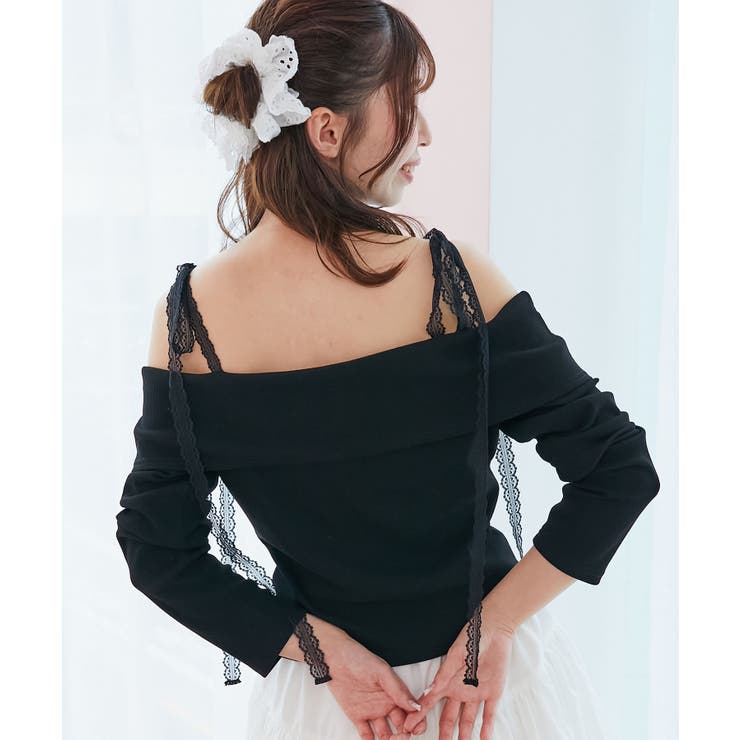 肩リボンレースドッキングトップス | MAJESTIC LEGON  | 詳細画像21 