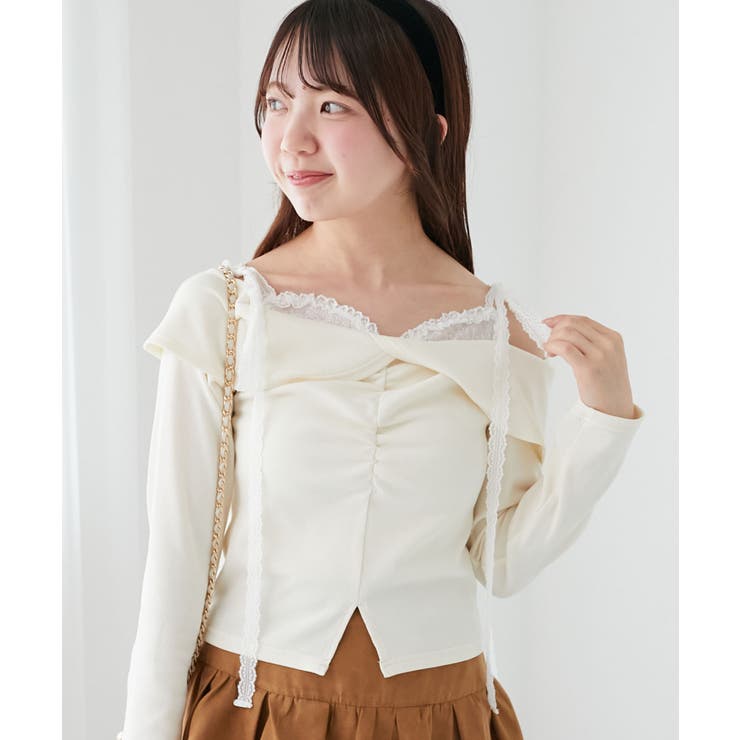 肩リボンレースドッキングトップス | MAJESTIC LEGON  | 詳細画像5 