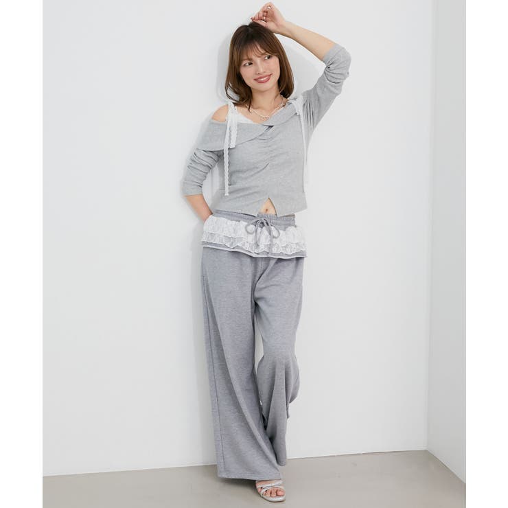 肩リボンレースドッキングトップス | MAJESTIC LEGON  | 詳細画像9 