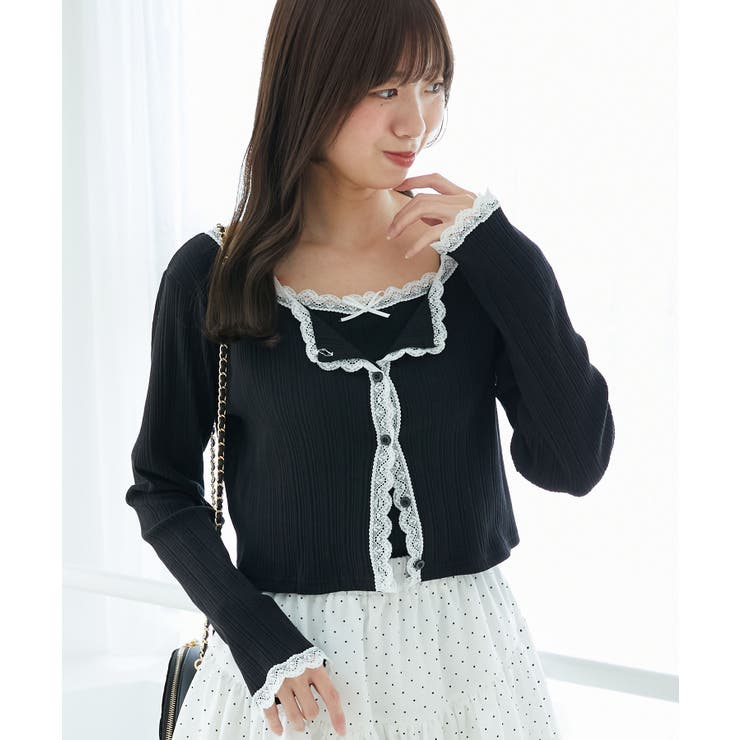 ブラック | レース使いキャミカーデセット | MAJESTIC LEGON 