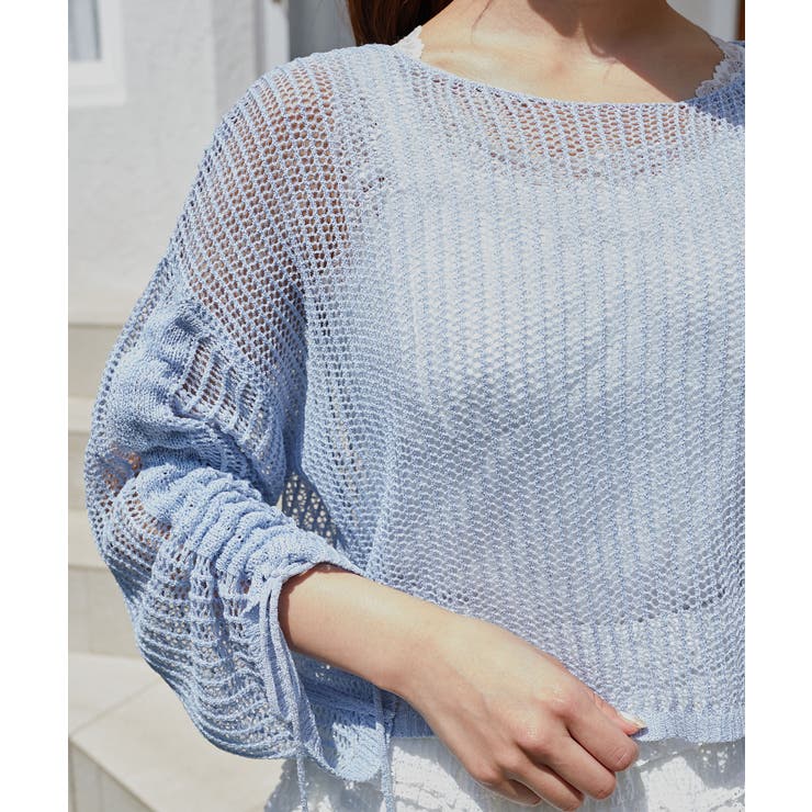 ブルー | キラキラメッシュニット | MAJESTIC LEGON 