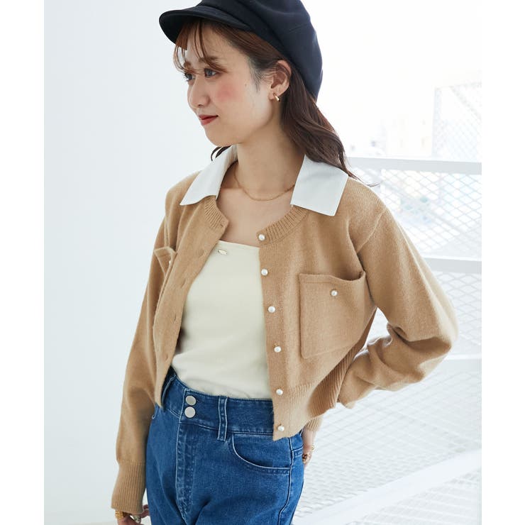 取り外し襟付きニットカーデ | MAJESTIC LEGON  | 詳細画像13 