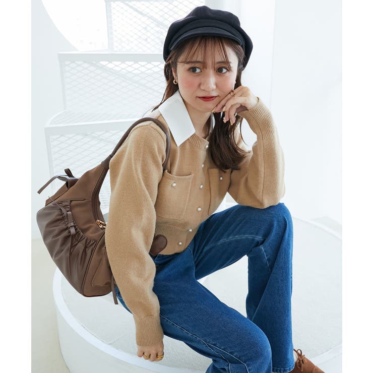 取り外し襟付きニットカーデ | MAJESTIC LEGON  | 詳細画像16 