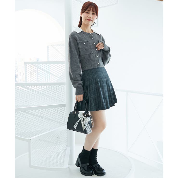 取り外し襟付きニットカーデ | MAJESTIC LEGON  | 詳細画像18 