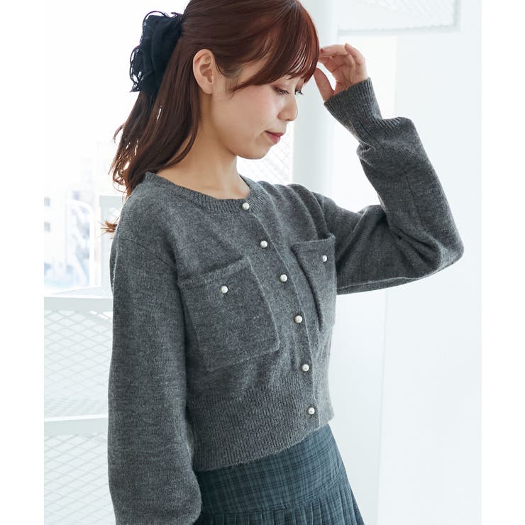 取り外し襟付きニットカーデ | MAJESTIC LEGON  | 詳細画像25 