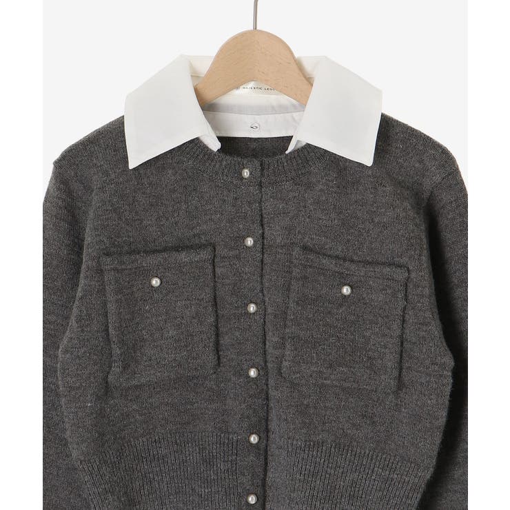 取り外し襟付きニットカーデ | MAJESTIC LEGON  | 詳細画像31 