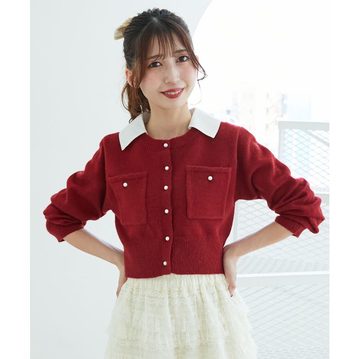 取り外し襟付きニットカーデ | MAJESTIC LEGON  | 詳細画像5 