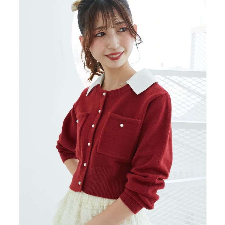 取り外し襟付きニットカーデ | MAJESTIC LEGON  | 詳細画像6 