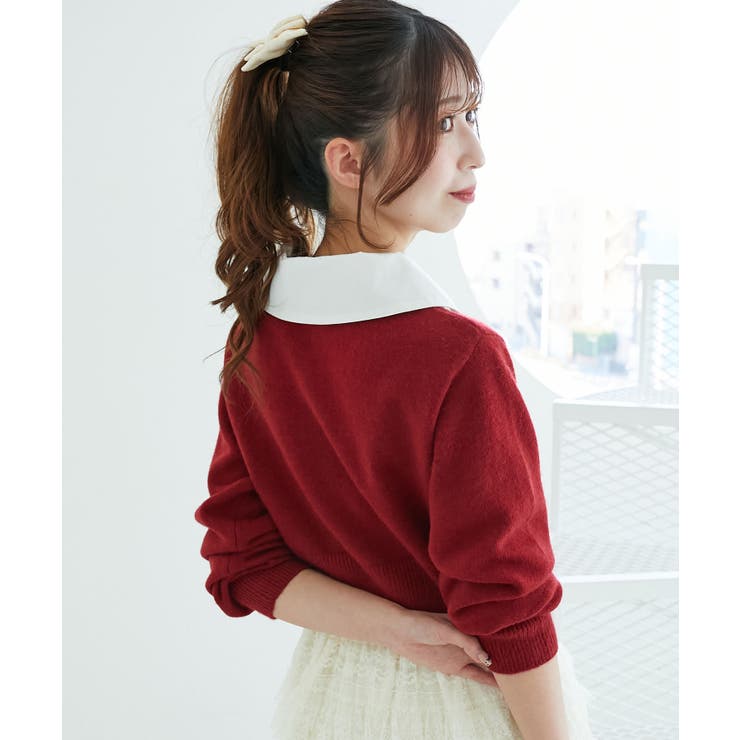 取り外し襟付きニットカーデ | MAJESTIC LEGON  | 詳細画像7 