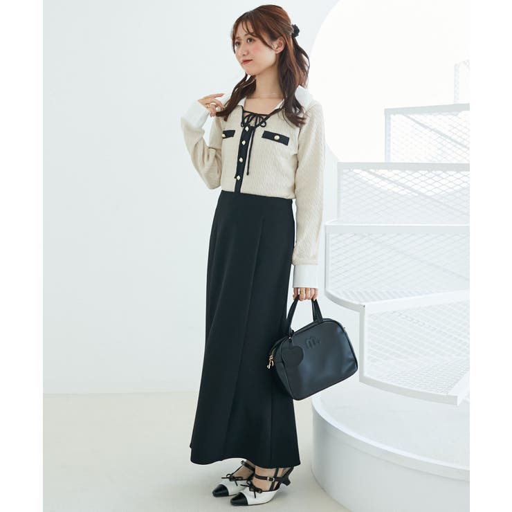 デコルテオープンバイカラー襟ニット | MAJESTIC LEGON  | 詳細画像10 