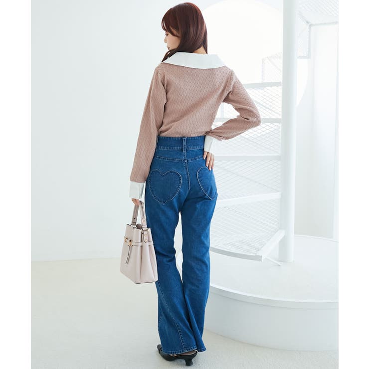 デコルテオープンバイカラー襟ニット | MAJESTIC LEGON  | 詳細画像17 