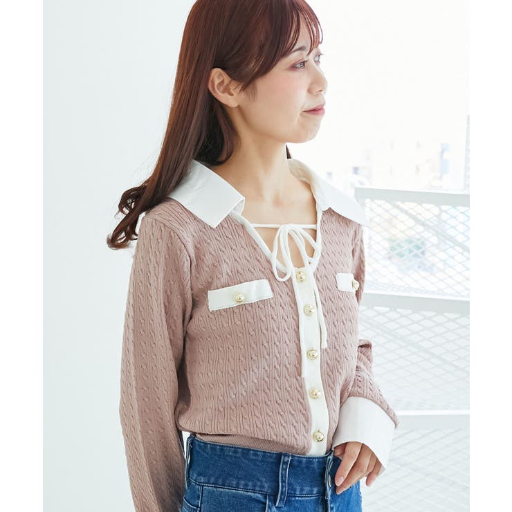 デコルテオープンバイカラー襟ニット | MAJESTIC LEGON  | 詳細画像19 