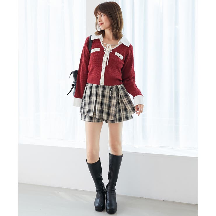 デコルテオープンバイカラー襟ニット | MAJESTIC LEGON  | 詳細画像2 