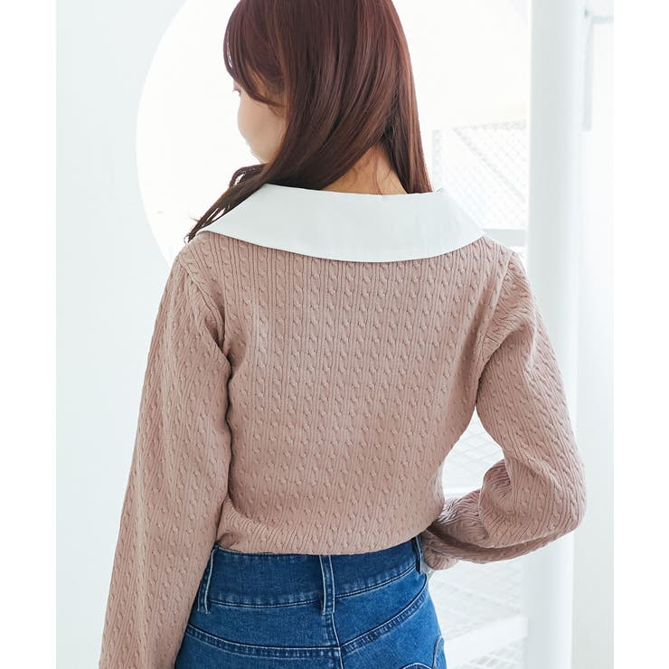 デコルテオープンバイカラー襟ニット | MAJESTIC LEGON  | 詳細画像20 