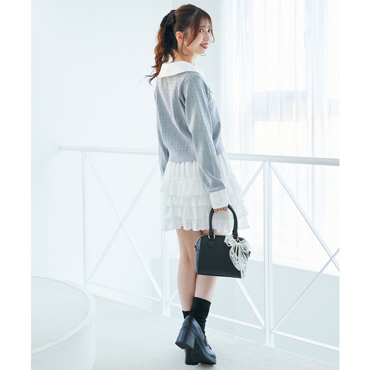 デコルテオープンバイカラー襟ニット | MAJESTIC LEGON  | 詳細画像23 