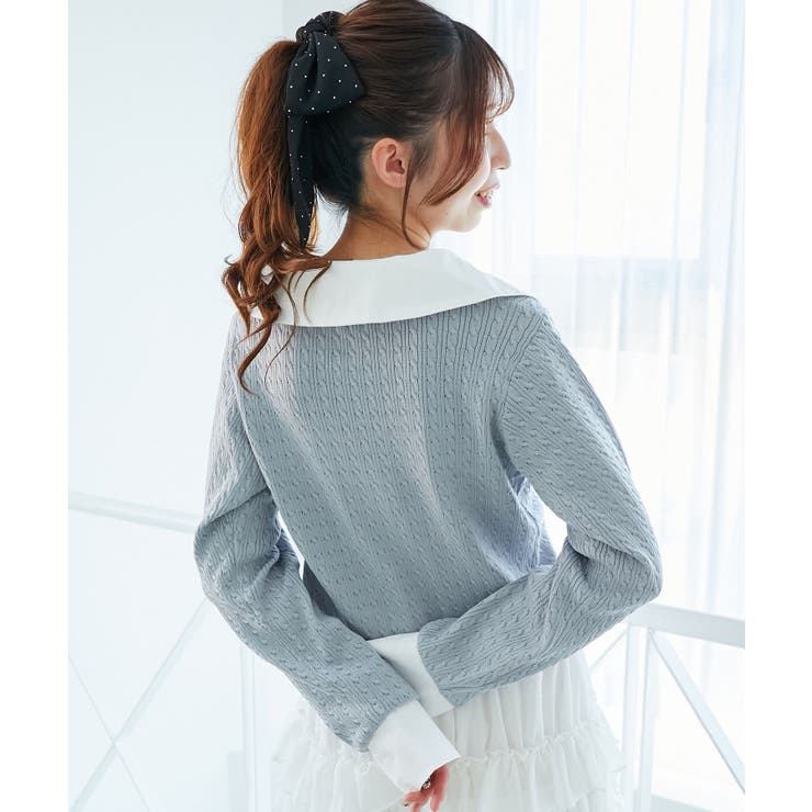 デコルテオープンバイカラー襟ニット | MAJESTIC LEGON  | 詳細画像26 