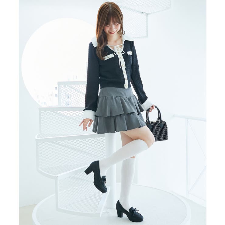 デコルテオープンバイカラー襟ニット | MAJESTIC LEGON  | 詳細画像29 