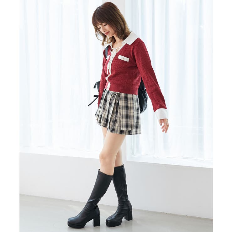 デコルテオープンバイカラー襟ニット | MAJESTIC LEGON  | 詳細画像3 