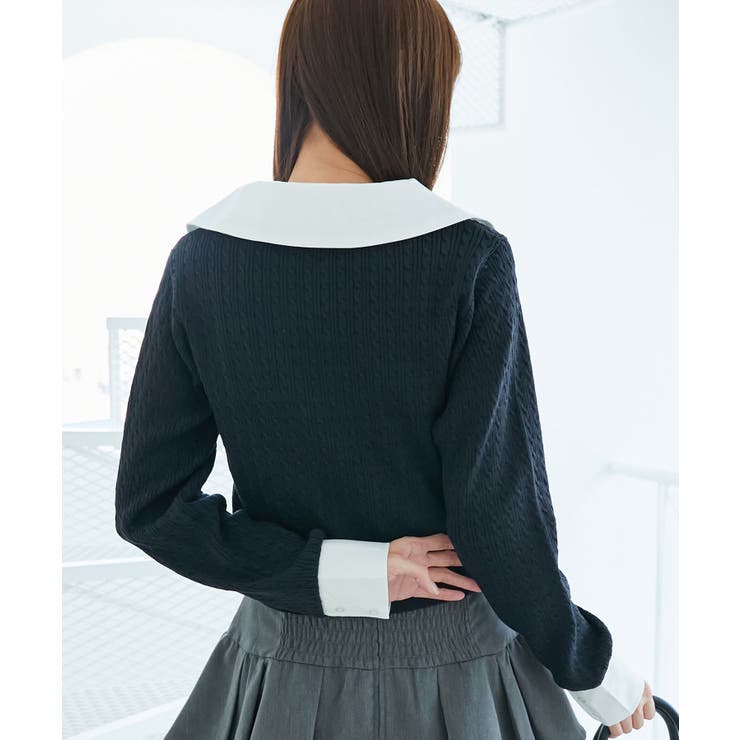 デコルテオープンバイカラー襟ニット | MAJESTIC LEGON  | 詳細画像33 