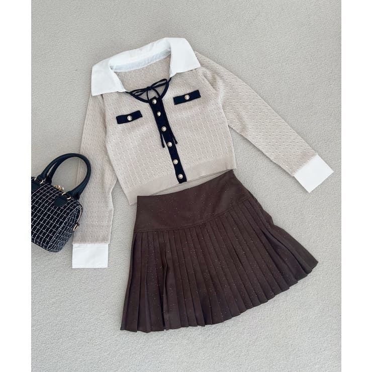 デコルテオープンバイカラー襟ニット | MAJESTIC LEGON  | 詳細画像39 