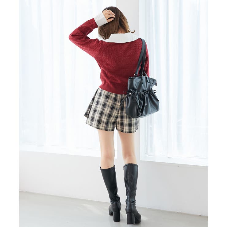 デコルテオープンバイカラー襟ニット | MAJESTIC LEGON  | 詳細画像4 