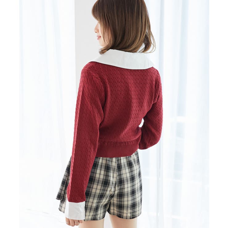 デコルテオープンバイカラー襟ニット | MAJESTIC LEGON  | 詳細画像7 