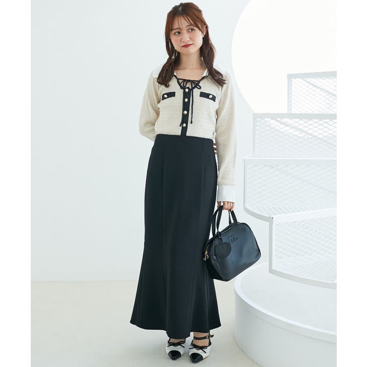 デコルテオープンバイカラー襟ニット | MAJESTIC LEGON  | 詳細画像9 